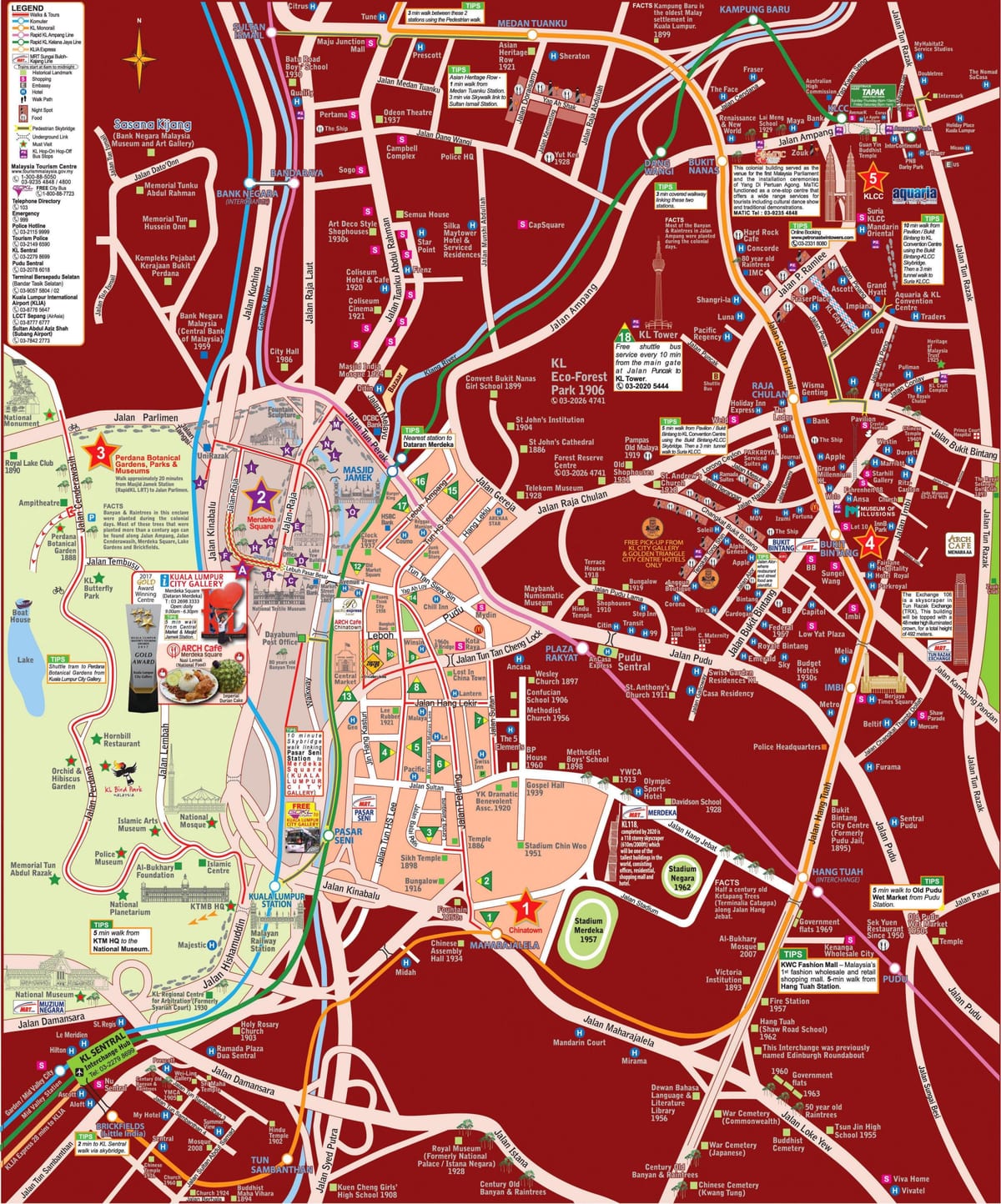 Kuala Lumpur (KL) wandeltochten kaart