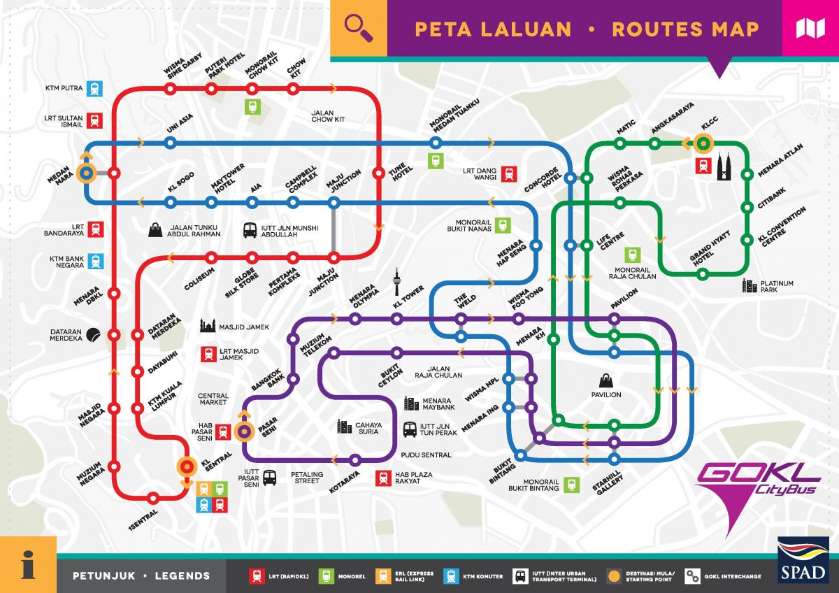 Kuala Lumpur (KL) bus station kaart