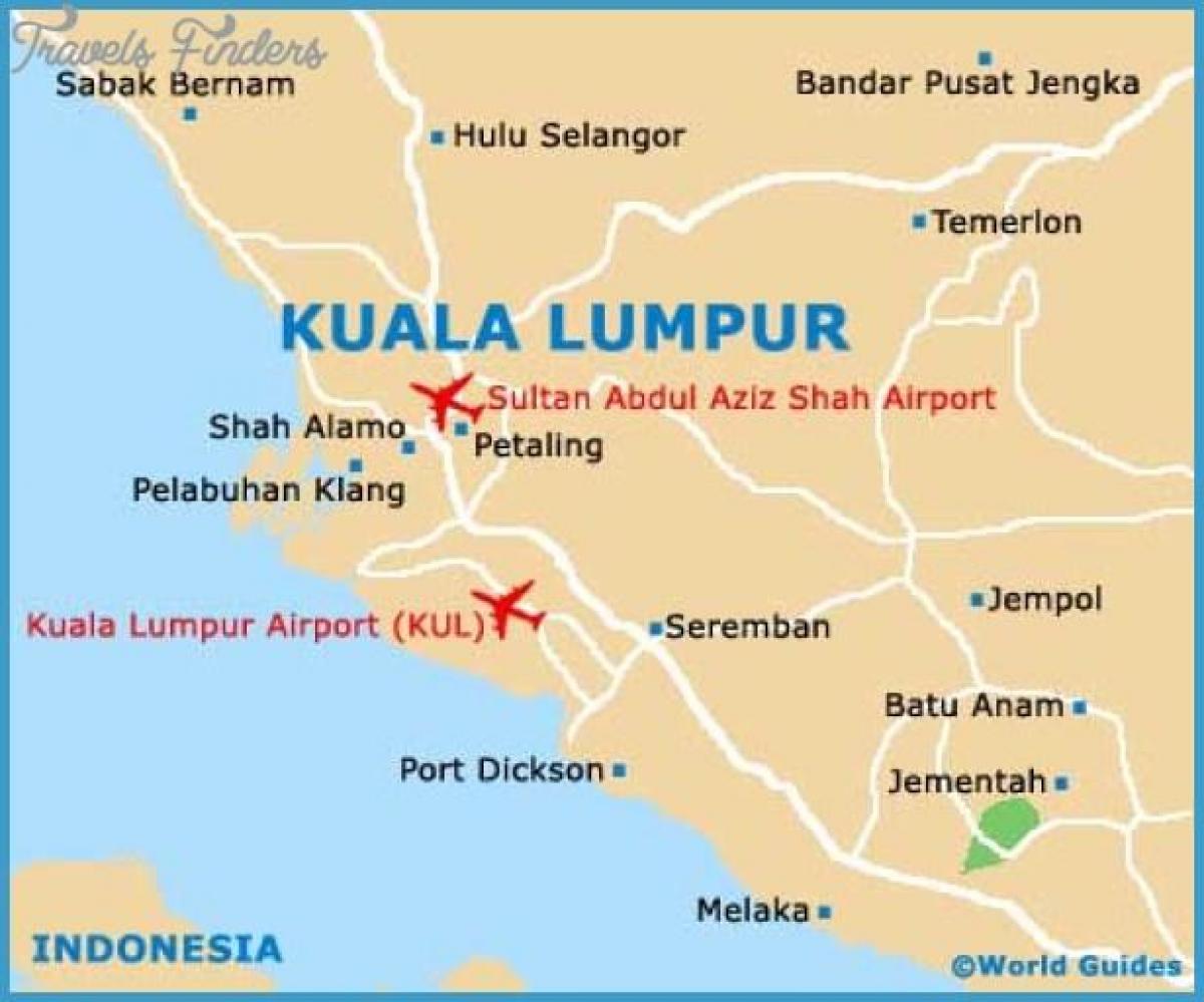 Kuala Lumpur (KL) luchthavens kaart